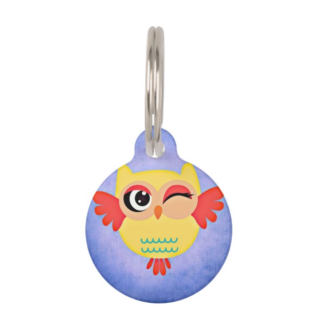 Winking Owl Pet Tag (Front)