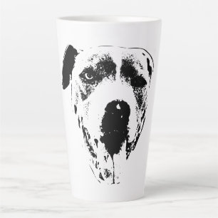 Winking Pitbull Mix, Close-Up Ink Smile Latte Mug