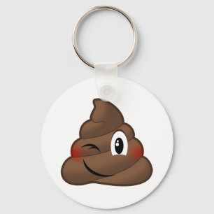 Winking Poop Emoji Key Ring