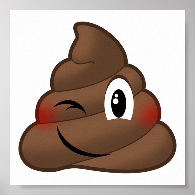Winking Poop Emoji Poster (Front)