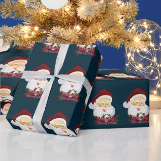 Winking Santa Christmas Wrapping Paper