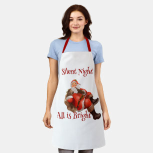 Winking Santa Claus Vintage Retro Christmas Apron
