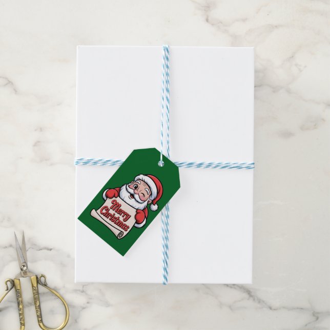 Winking Santa 🎅 "Merry Christmas" Gift Tags (With Twine)
