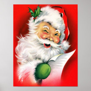 Winking Santa Poster