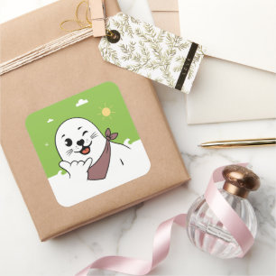 Winking Seal Wearing a Bandanna Throwing Shaka Sig