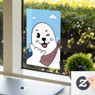 Winking Seal Wearing a Bandanna Throwing Shaka Sig