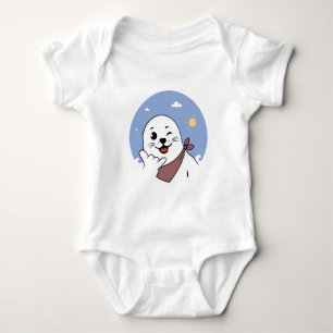Winking Seal Wearing a Bandanna Throwing Shaka Sig Baby Bodysuit