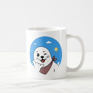 Winking Seal Wearing a Bandanna Throwing Shaka Sig Coffee Mug