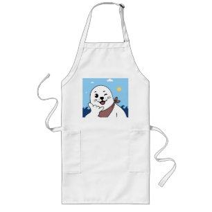 Winking Seal Wearing a Bandanna Throwing Shaka Sig Long Apron