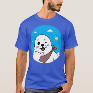 Winking Seal Wearing a Bandanna Throwing Shaka Sig T-Shirt