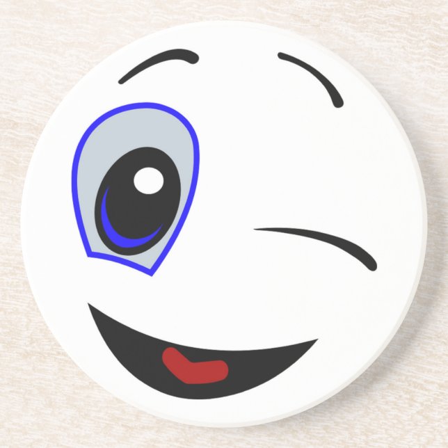 WINKING SMILEY FACE COASTER (Front)