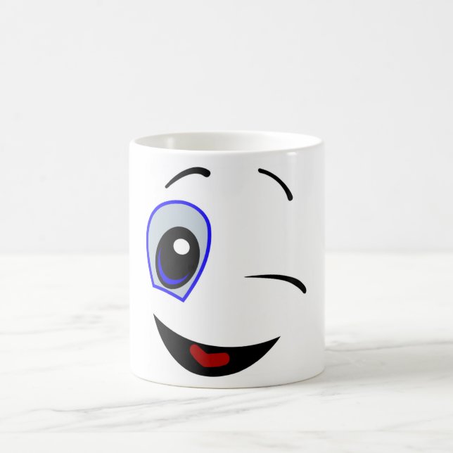WINKING SMILEY FACE COFFEE MUG (Center)