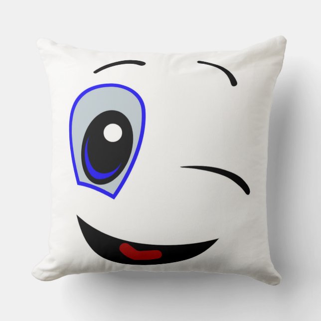 WINKING SMILEY FACE CUSHION (Front)