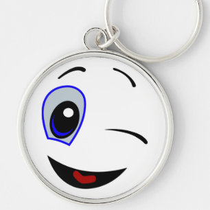WINKING SMILEY FACE KEY RING