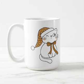 Winking Winter Cat Coffee Mug