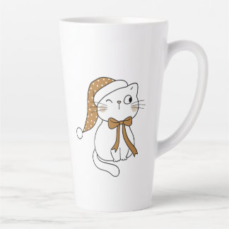 Winking Winter Cat Latte Mug