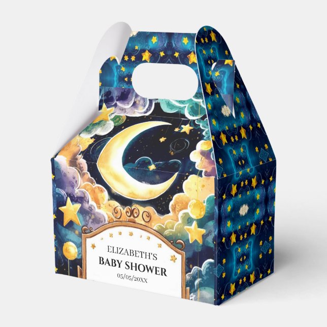 winkle Star Boho Celestial Baby Shower Favour Box (Front Side)