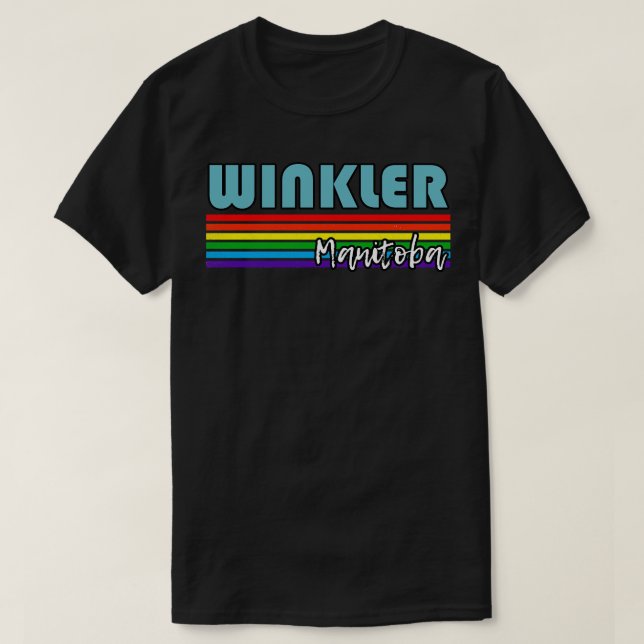 Winkler Manitoba Pride  Winkler LGBT Gift LGBTQ Su T-Shirt (Design Front)