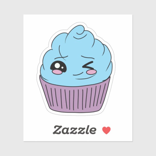 Winky Blue Cupcake (Sheet)