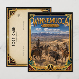 Winnemucca Nevada Vintage Art Deco Golden Age Postcard