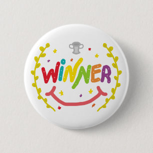 Winner 6 Cm Round Badge