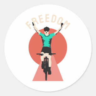 Winner Biker Retro Style Freedom Classic Round Sticker