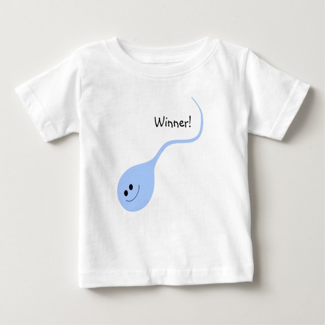 Winner Blue Funny Baby T-shirt (Front)