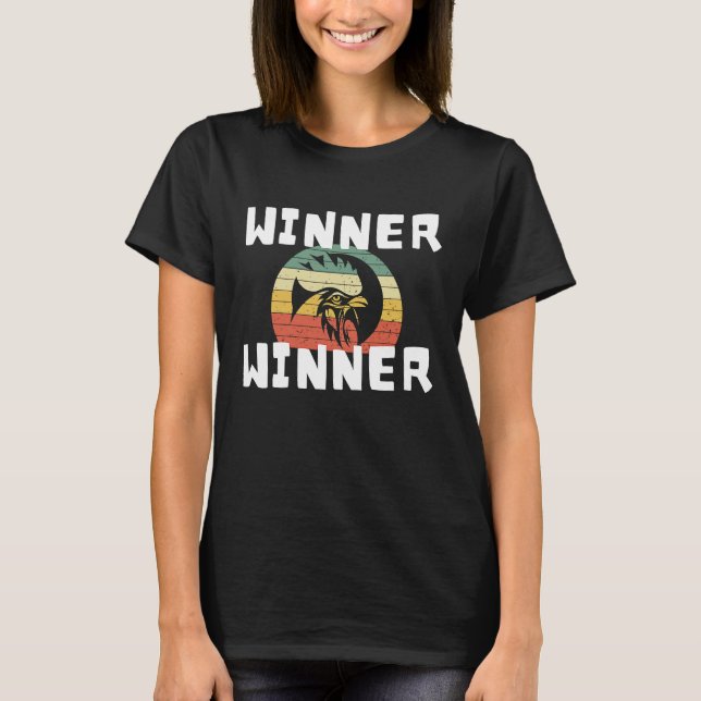 Winner Chicken 21 Lucky Casino Gambling Blackjack T-Shirt (Front)