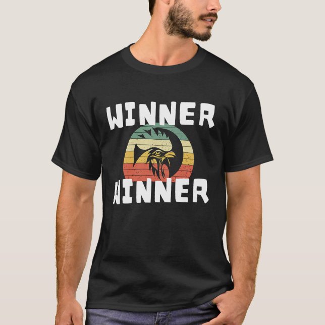 Winner Chicken 21 Lucky Casino Gambling Blackjack T-Shirt (Front)