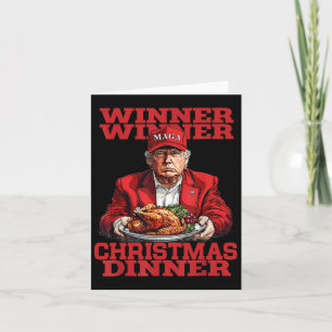 Winner Chritsmas Dinner Santa Trump Xmas Thanksgiv Card