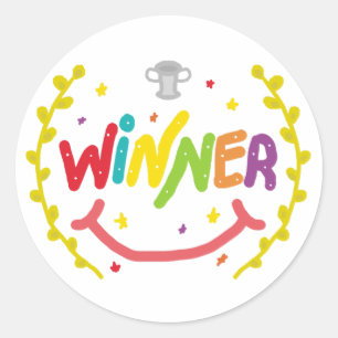 Winner Classic Round Sticker