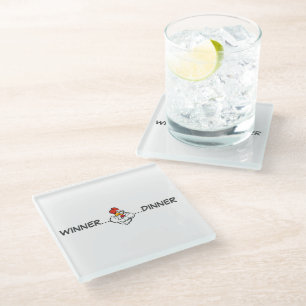 Winner Dinner Grill Glass Coaster Olympian Effort