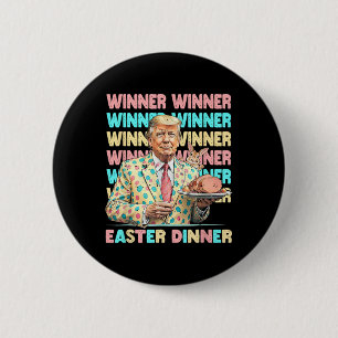 Winner Easter Dinner Days Trumps Bunny Rabbit Resu 6 Cm Round Badge