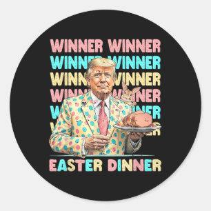 Winner Easter Dinner Days Trumps Bunny Rabbit Resu Classic Round Sticker