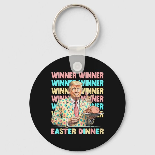 Winner Easter Dinner Days Trumps Bunny Rabbit Resu Key Ring (Front)