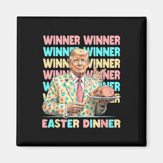 Winner Easter Dinner Days Trumps Bunny Rabbit Resu Magnet (Front)