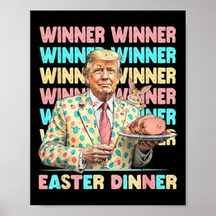 Winner Easter Dinner Days Trumps Bunny Rabbit Resu Poster