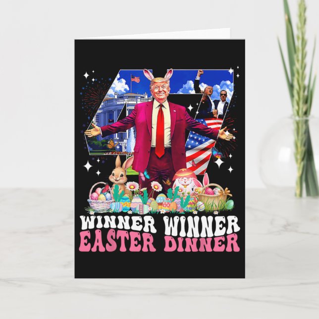 Winner Easter Dinner Trump Bunny Hunt Eggs Happy E Card (Front)