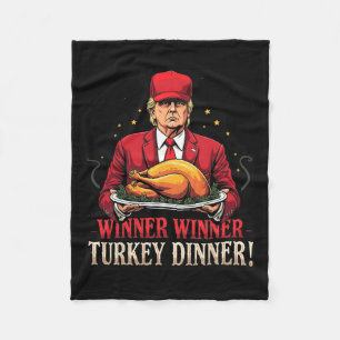 Winner Funny Winner Turkey Dinner Trump Pjs Thanks Fleece Blanket