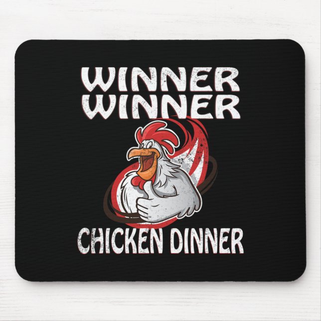 Winner Loser Video Game Chicken Dinner Game Player Mouse Pad (Front)