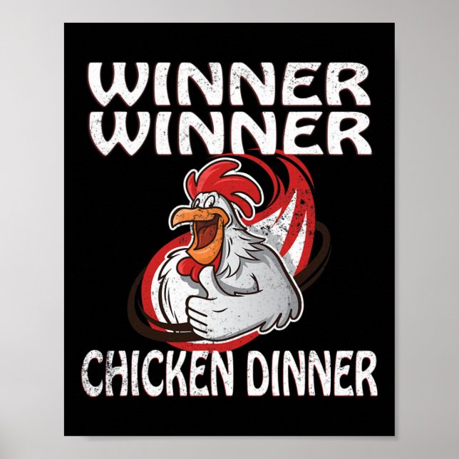 Winner Loser Video Game Chicken Dinner Game Player Poster (Front)