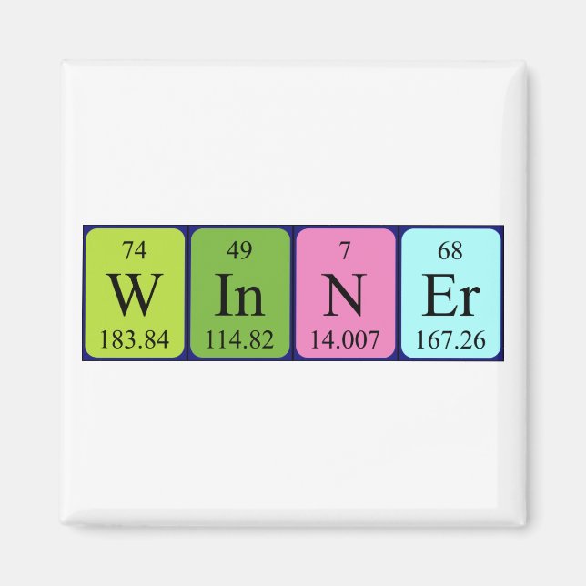 Winner periodic table name magnet (Front)