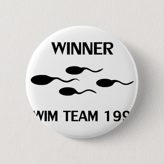 winner swim team 1998 icon 6 cm round badge (Front)