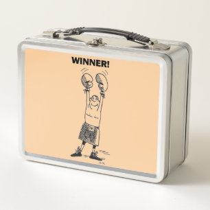 Winner tan and stainless steel lunchbox