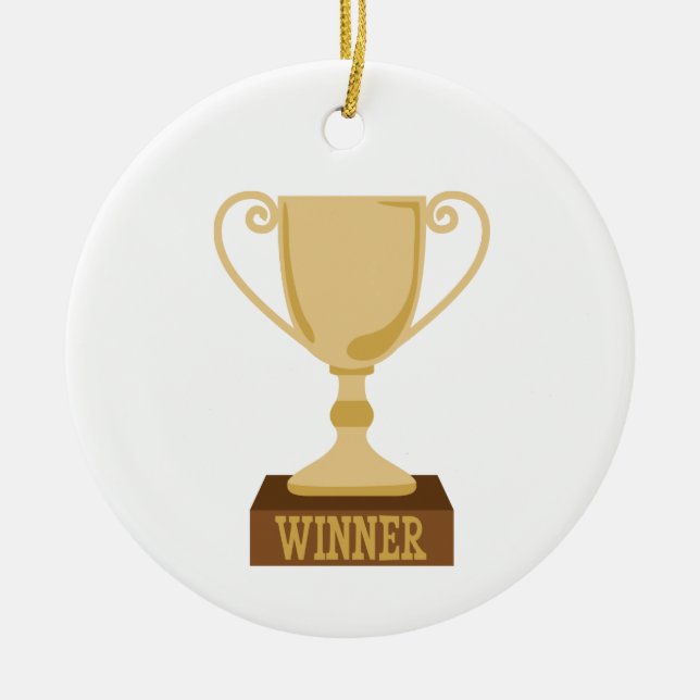 Winner Trophy Ceramic Ornament (Front)