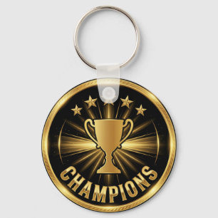 Winner Trophy Gold Crest Key Ring