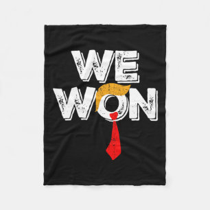 Winner Trump Vance We Won Took Byck America Fleece Blanket