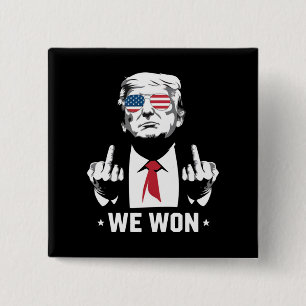 Winner Trump We Won Inauguration Day 47th  15 Cm Square Badge