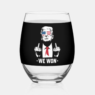 Winner Trump We Won Inauguration Day 47th Stemless Wine Glass