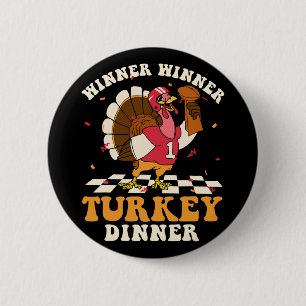 Winner Turkey Dinner Football Autumn Fall Thanksgi 6 Cm Round Badge